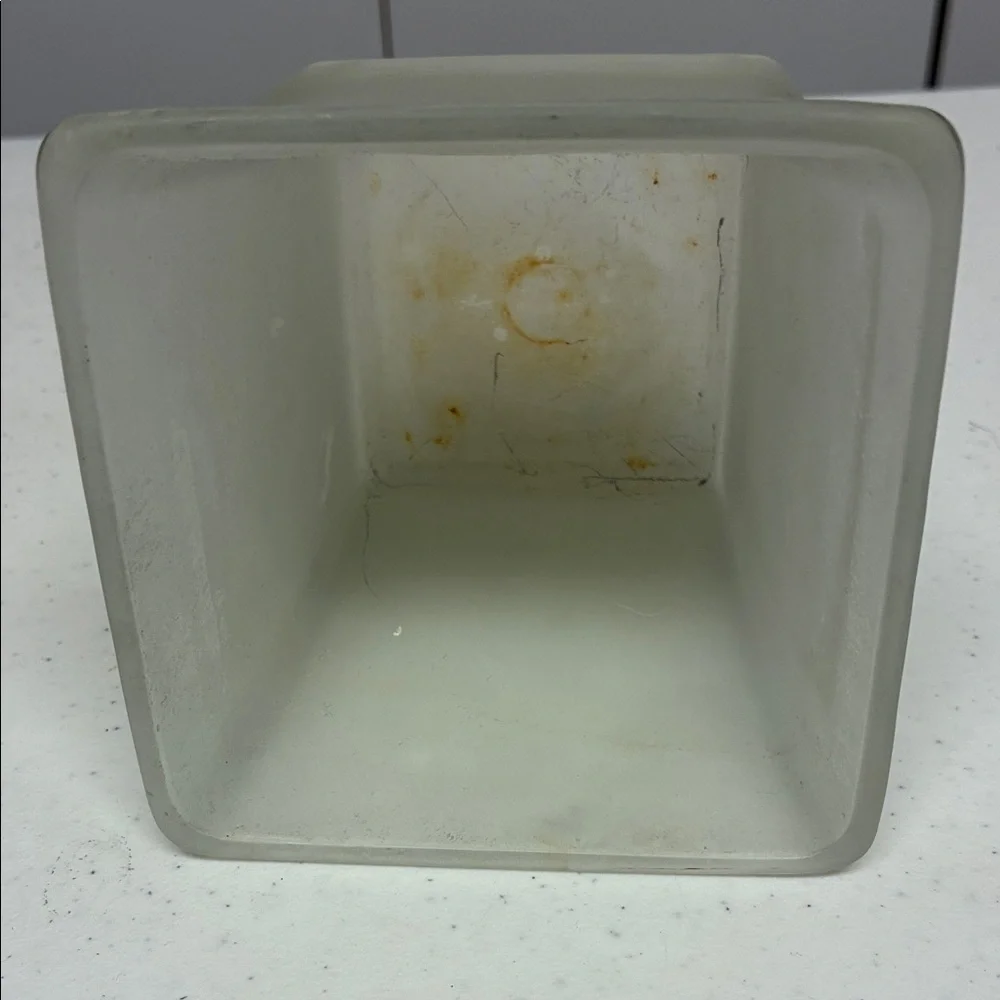 Frosted Glass Square Vase